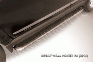 Great Wall Hover H3(2014)-Пороги d57 с листом чёрный "квинтет"